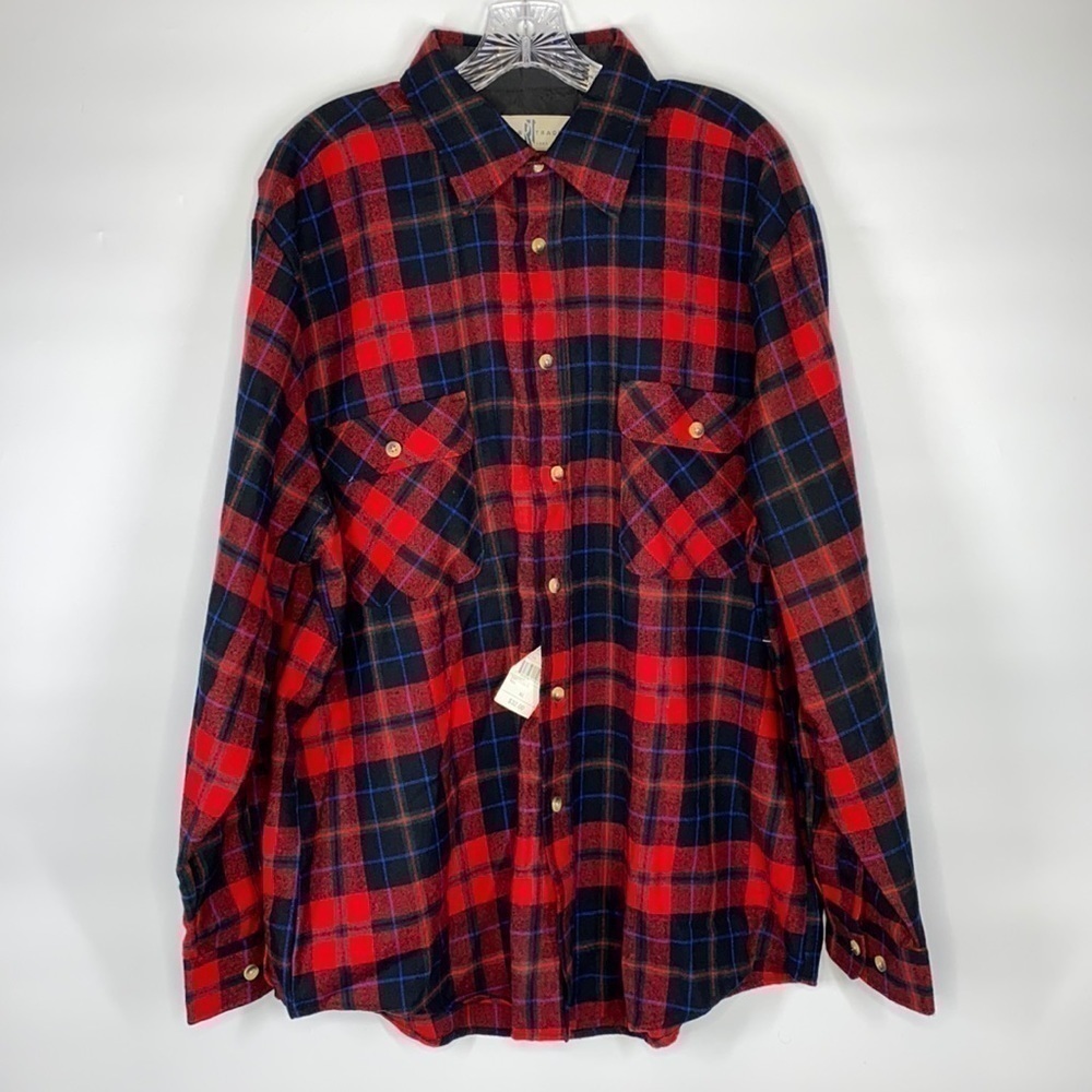 River Trader Plaid Flannel Button Up Shirt Size XL NWT